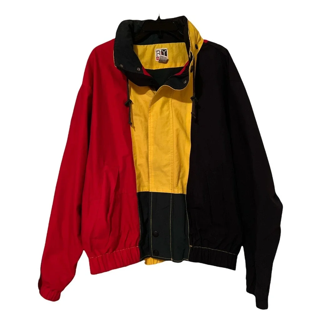 Vintage R&Y Sport Jacket Cotton Lining Jacket Red Blue Yellow